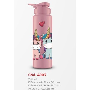 SQUEEZE 750ML (UNICORNIO ROSA)  249039 BANDEIRANTE