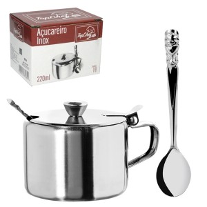 ACUCAREIRO INOX C/COLHER (220ML) 870851 TOP RIO