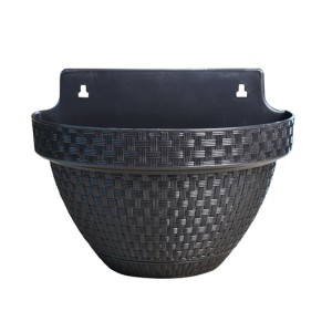 VASO PAREDE RATTAN (3LTS PRETO) 805568 ARQPLAST