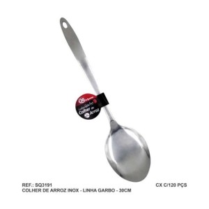 COLHER ARROX INOX 33CM (CB RETO) 504238 SQ IMPORT