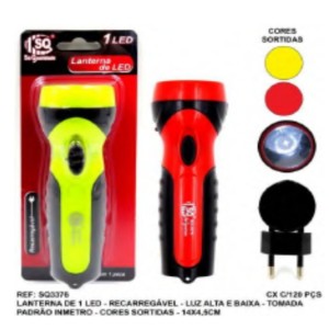 LANTERNA 1LED RECARGA (0,5W*14CM) 506201 SQ IMPORT