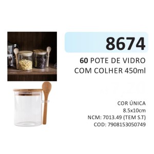POTE VIDRO 450ML (C/COLHER) 50749 Y888