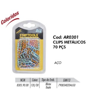 CLIPS METAL C/70PCS (COLOR) 204650 STARTOOLS