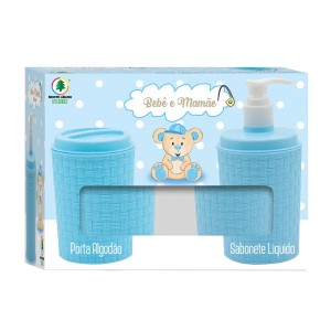 PORTA ALGODÃO E SABONETE LIQUIDO *AZUL* / 820713 MONTE LIBANO