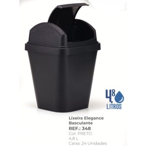 LIXEIRA PIA 4,8LTS (QUAD.BLACK) 551429 PLASMARC