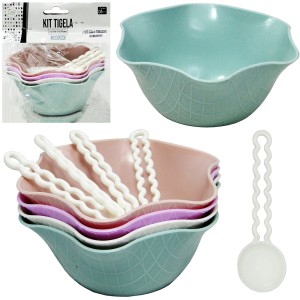 KIT TIGELA SOBREMESA C/COLHER (8PCS) 294851 FU XING