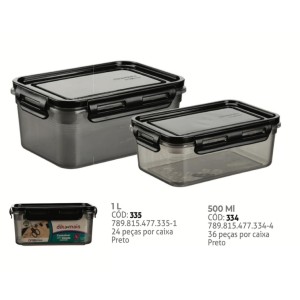 CONTAINER 4TRAVAS BLACK (500ML) 773344 ZPLASTIC