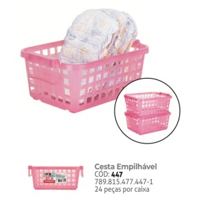 CESTA EMPILHAVEL (ROSA) 774471 ZPLASTIC