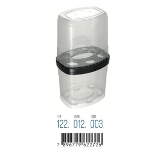 PORTA ESCOVA C/TAMPA (TRANSP.PRETO) 622726 NITRON