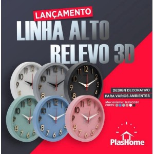 RELOGIO SIGMA 3D PRETO (DOURADO) 1387** PLASHOME