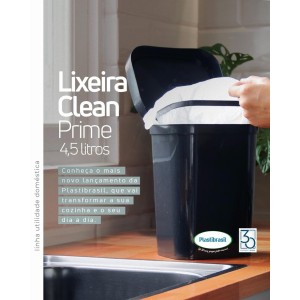 LIXEIRA CLEAN 4,5LTS (PRETA) 765057 IN BRASIL