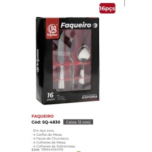 FAQUEIRO INOX C/16 (CAIXA ASHORIA) 534792 SQ