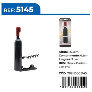 ABRIDOR*SACA ROLHA (MODELO VINHO) 51459 ONYX