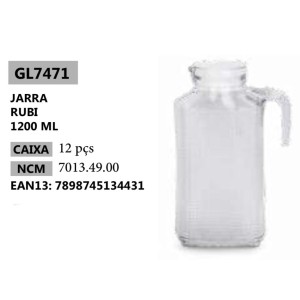 JARRA VIDRO 1200ML (RUBI) 134431 ORIGINAL