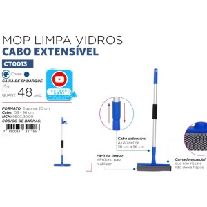 LIMPA VIDROS (CB EXTENSIVEL 96CM) 321196 CLEAN TECH