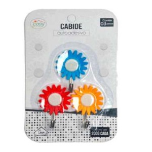 CABIDE ADESIVO FLOR (C/3 PCS) 328047 FU XING