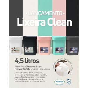 LIXEIRA CLEAN 4,5LTS (ROSA) 764043 IN BRASIL