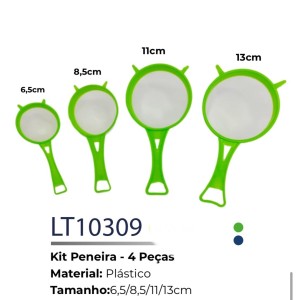 KIT PENEIRA C/4 PLASTICA (6,5*8,5*11*13CM) 222730 H-100