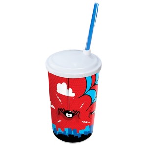 COPO LABEL ARANHA (550ML C/CANUDO) 800488 ARQPLAST