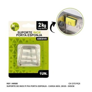 GANCHO C/1 QUAD.INOX (5CM*P.ESPONJA) 176608 HM