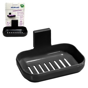 SABONETEIRA PAREDE PRETA (C/ADESIVO) 806657 ARQPLAST