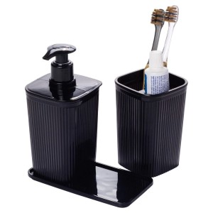 KIT BANHEIRO C/BANDEJA FRISOS *PRETO* / 829844 PLASUTIL