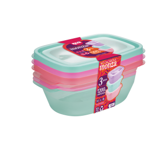 KIT CACAROLA MONZA *TRANSLUCIDO* 3PCS (1200ML) / 518785 AZZU