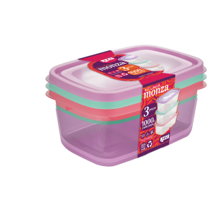 KIT POTE MONZA RET*TRANSLUCIDO*3PCS (1000ML)  511335 AZZU