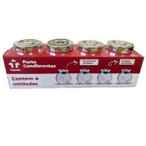 JG CONDIMENTO VIDRO C/4 (CROMADO) 600071 TOP MIX
