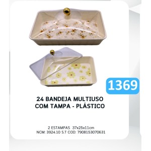 BANDEJA RET. C/TAMPA *FLORAL* / 70631 Y888