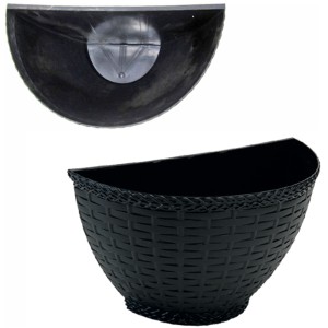 VASO PAREDE RATTAN 524 (PRETO )705241 INJEPLASTEC