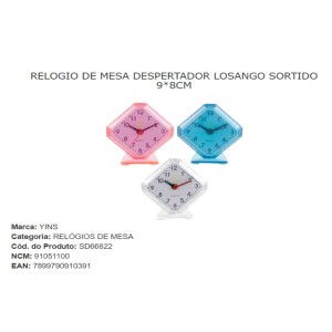 DESPERTADOR LOSANGO (9X8CM) 910391 IMPORIENTE