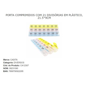 PORTA COMPRIMIDO RET.(21 DIV) 132130 TOP UTIL